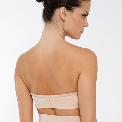 Wholesale Seamless Strapless Wireless Breast Support Bra with Removable Cup Pad.