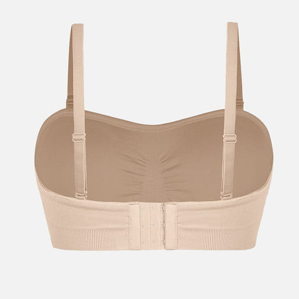 Wholesale Seamless Strapless Wireless Breast Support Bra with Removable Cup Pad.