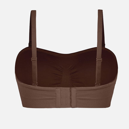 Wholesale Seamless Strapless Wireless Breast Support Bra with Removable Cup Pad.