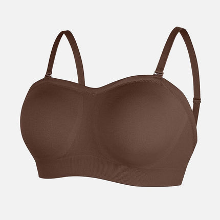 Wholesale Seamless Strapless Wireless Breast Support Bra with Removable Cup Pad.