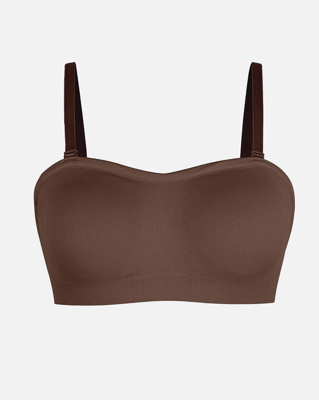 Wholesale Seamless Strapless Wireless Breast Support Bra with Removable Cup Pad.