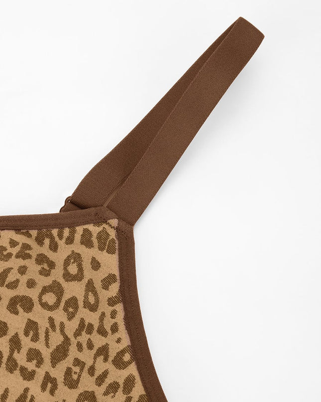 Wholesale Seamless Leopard Print Bust Support Bra with Adjustable Straps.