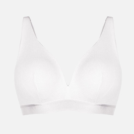 Wholesale Deep V Neck Rib Modal All Day Wear Bralette with Removable Pads.