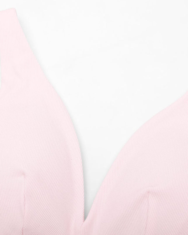 Wholesale Deep V Neck Rib Modal All Day Wear Bralette with Removable Pads.