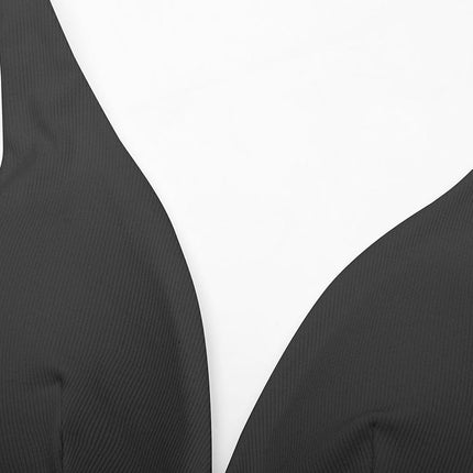 Wholesale Deep V Neck Rib Modal All Day Wear Bralette with Removable Pads.