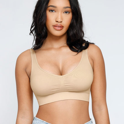 Wholesale Seamless Breast Support Back Fat Reduction Inner Bra With Removable cups