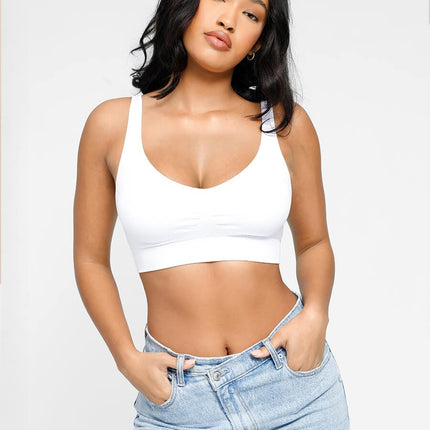 Wholesale Seamless Breast Support Back Fat Reduction Inner Bra With Removable cups