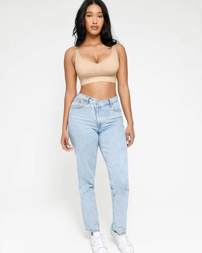 Seamless Breast Support Back Fat Reduction Inner Bra With Removable cups