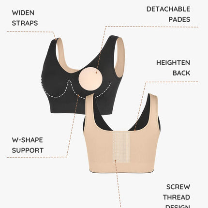 Wholesale Reversible Wireless Comfort Bust Support Shaper Bra with Removable Cups