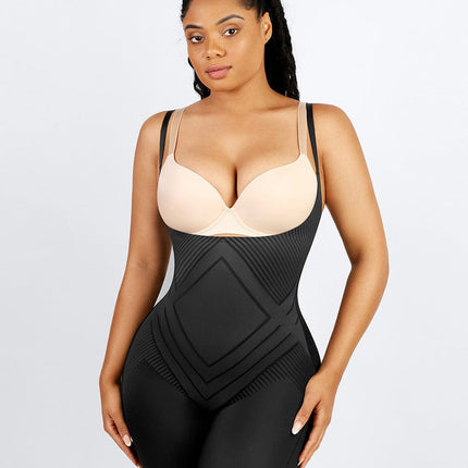 Wholesale Liquid Spandex Open-Bust Mid-Thigh  Shaping Boyshort Bodysuit