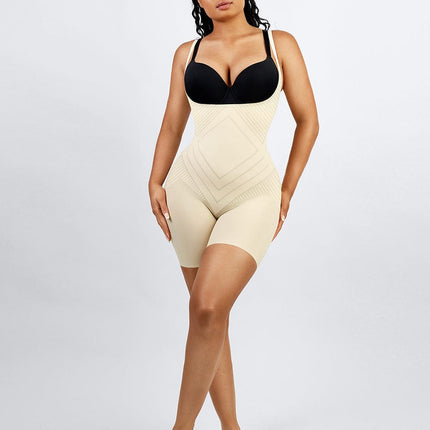 Wholesale Liquid Spandex Open-Bust Mid-Thigh  Shaping Boyshort Bodysuit