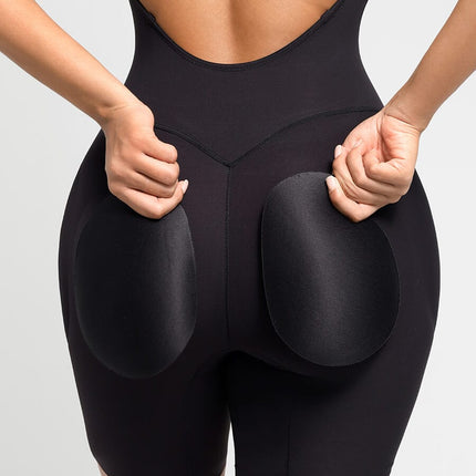 Wholesale Low-cut Back Body Shaper with Built-in Removable Fake Buttocks and Crotch Pads