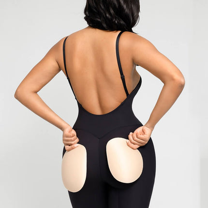 Wholesale Low-cut Back Body Shaper with Built-in Removable Fake Buttocks and Crotch Pads