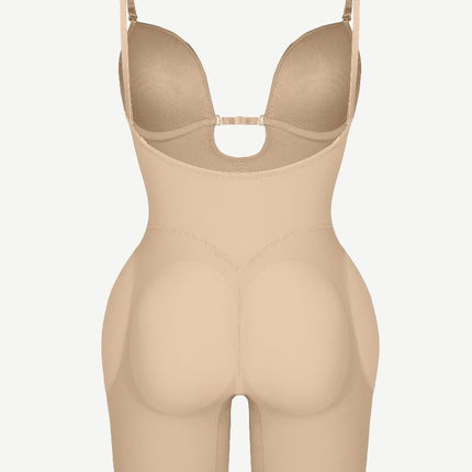 Wholesale Low-cut Back Body Shaper with Built-in Removable Fake Buttocks and Crotch Pads