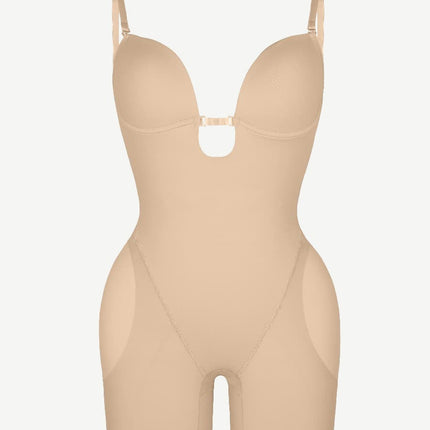 Wholesale Low-cut Back Body Shaper with Built-in Removable Fake Buttocks and Crotch Pads