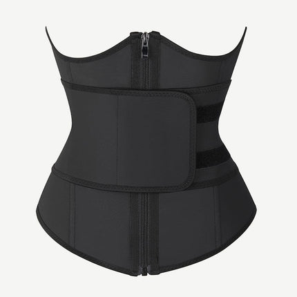 Wholesale Black Bust Support Latex Waist Trainer With Belt Firm Control