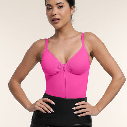 Wholesale Seamless Plunge Chest Support Bodysuit with Clips Inside.