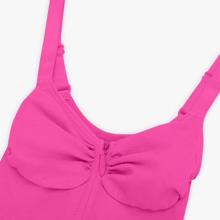 Wholesale Seamless Plunge Chest Support Bodysuit with Clips Inside.