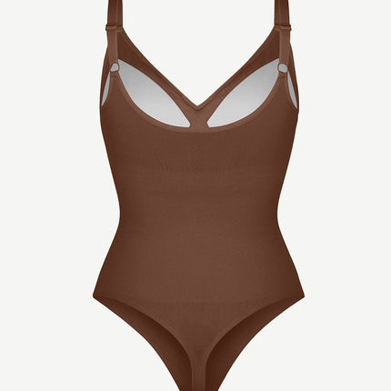 Wholesale Seamless Built-in Bra Waist and Tummy Control Thong Bodysuit.