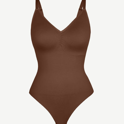Wholesale Seamless Built-in Bra Waist and Tummy Control Thong Bodysuit.
