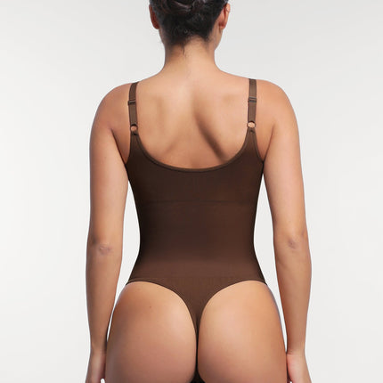 Wholesale Seamless Built-in Bra Waist and Tummy Control Thong Bodysuit.
