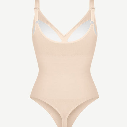 Wholesale Seamless Built-in Bra Waist and Tummy Control Thong Bodysuit.