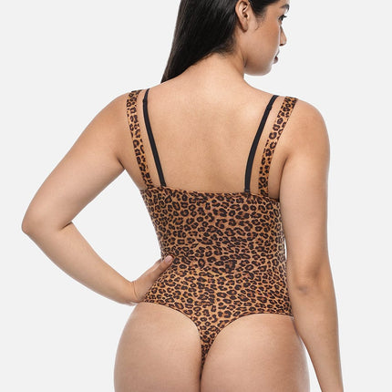 Wholesale Lace V-Neck T-Back Waist and Abdomen Shaping Thong Bodysuit.