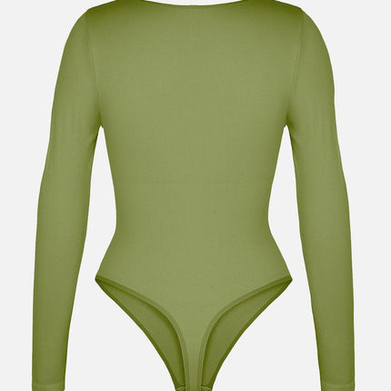 Wholesale Seamless Ribbed Sexy Hollow Scoop Neck Waist Tummy Control Thong Bodysuit.