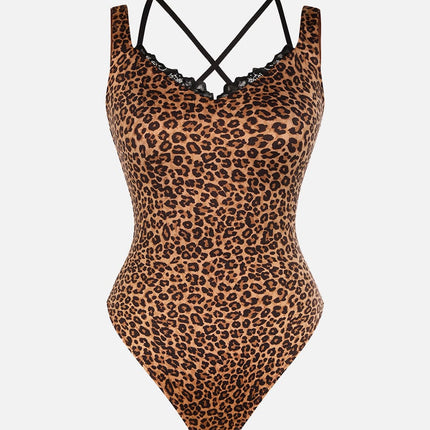 Wholesale Lace V-Neck T-Back Waist and Abdomen Shaping Thong Bodysuit.