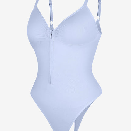 Wholesale Seamless Plunge Chest Support Bodysuit with Clips Inside.
