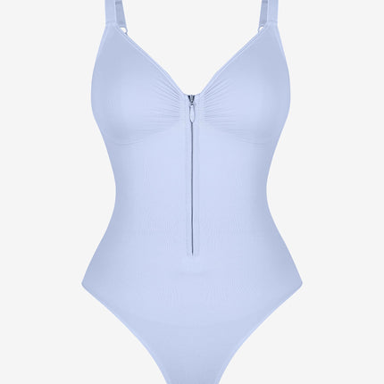 Wholesale Seamless Plunge Chest Support Bodysuit with Clips Inside.