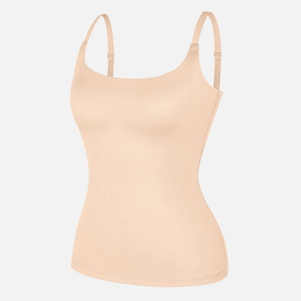 Wholesale Scoop Neck Tank Top with Light Shaping and Anti-Sheer Bust Lining.