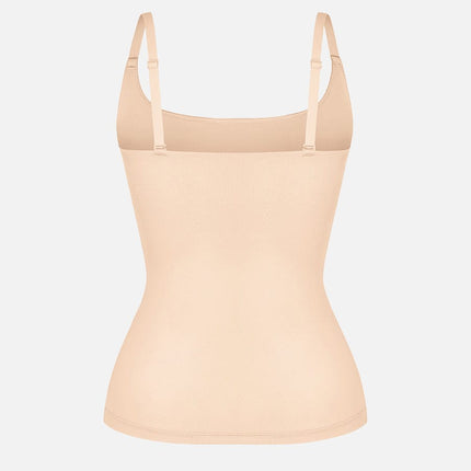 Wholesale Scoop Neck Tank Top with Light Shaping and Anti-Sheer Bust Lining.