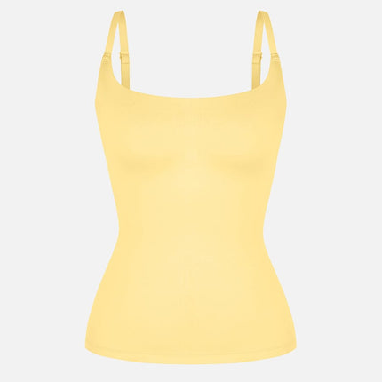 Wholesale Scoop Neck Tank Top with Light Shaping and Anti-Sheer Bust Lining.