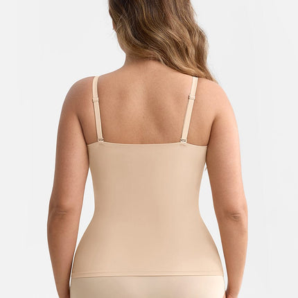 Wholesale Scoop Neck Tank Top with Light Shaping and Anti-Sheer Bust Lining.
