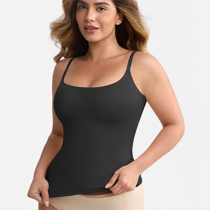 Wholesale Scoop Neck Tank Top with Light Shaping and Anti-Sheer Bust Lining.