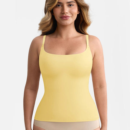 Wholesale Scoop Neck Tank Top with Light Shaping and Anti-Sheer Bust Lining.