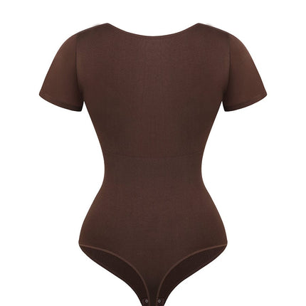 Wholesale Seamless One-Piece Short-Sleeved Thong Bodysuit