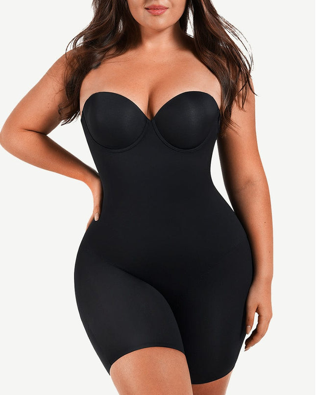 Wholesale Back Smoothing Underwire Cup Push Up Bra Strapless Shortie Bodysuit