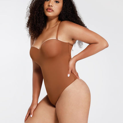Wholesale One-Piece Underwire Strap Removable Waist And Abdomen Shaping Thong Bodysuit