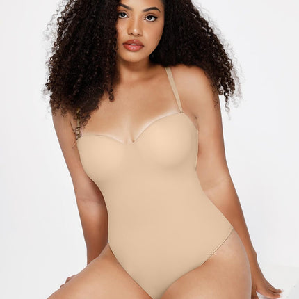 Wholesale One-Piece Underwire Strap Removable Waist And Abdomen Shaping Thong Bodysuit