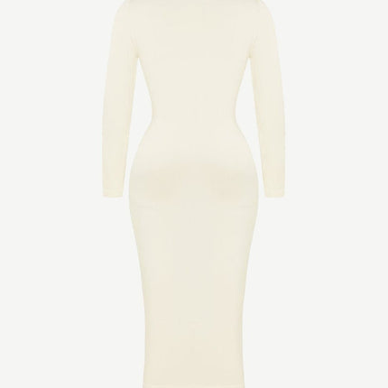 Wholesale ?? Eco-friendly Seamless Waist Trimming Retro Long Sleeve Shirt Dress