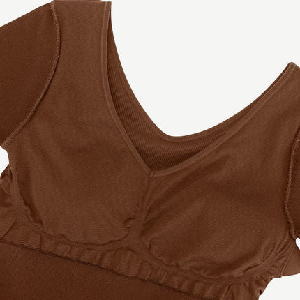 Wholesale ?? Eco-friendly Seamless V Neck Long Sleeve Waist Trimming Shaper Dress