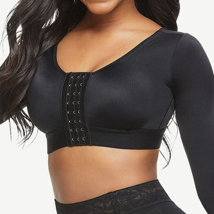 Wholesale Post-surgical Crop Shapewear 3-Row Hooks Plus Size Instantly Slims