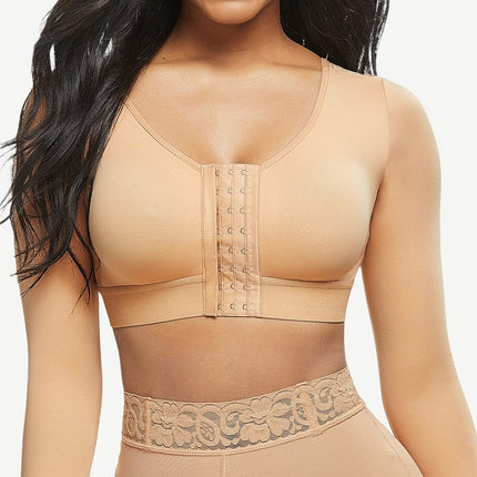 Wholesale Post-surgical Crop Shapewear 3-Row Hooks Plus Size Instantly Slims