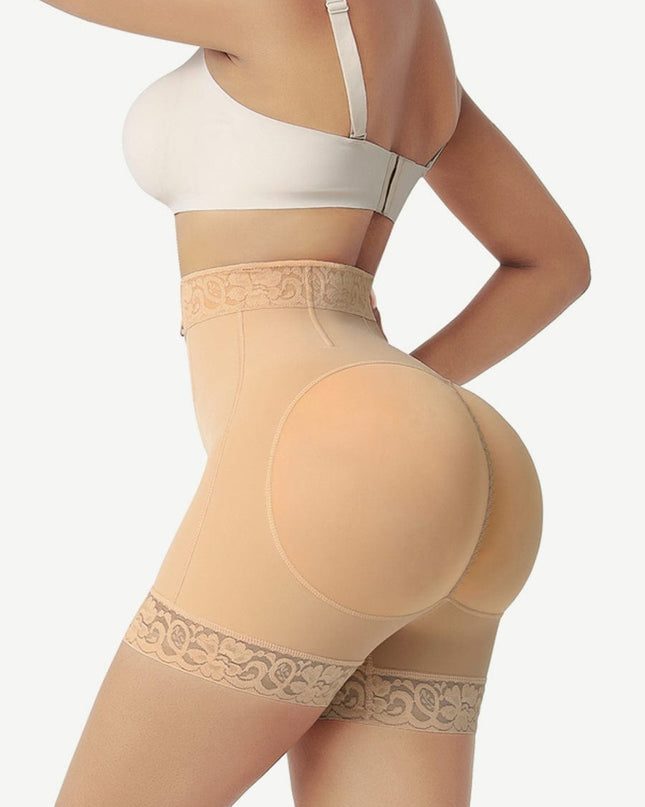 Wholesale Front Zipper Butt Lifter Shorts High Waist Curve-Creating
