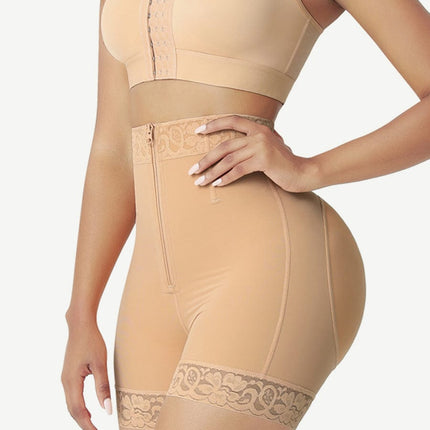 Wholesale Front Zipper Butt Lifter Shorts High Waist Curve-Creating