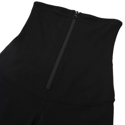 [Pre-Order] Wholesale Black Waist Trainer 2-In-1 Leggings With Zipping Hourglass Figure