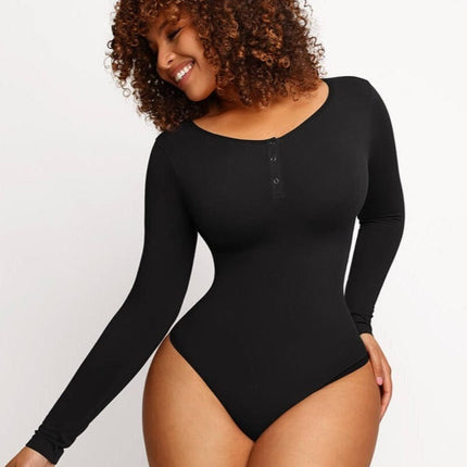 Wholesale Seamless Outer Long Sleeve Thong Bodysuit
