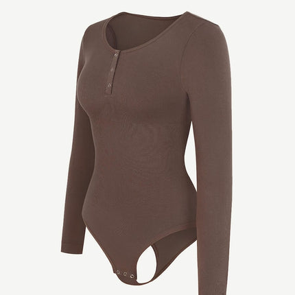 Wholesale Seamless Outer Long Sleeve Thong Bodysuit